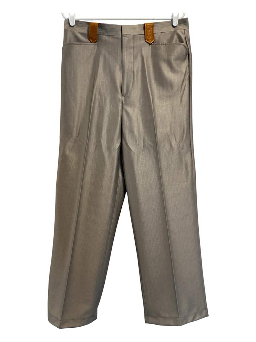Westerner Vintage Ivory Brown Faux Ostrich Mens Sz 34M Western Slacks 1970’s NWT